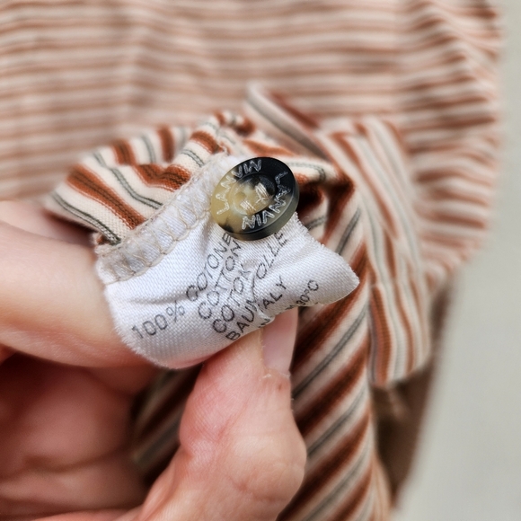 LANVIN Long Sleeve Embroidered Logo Striped Polo Shirt - Picture 12 of 13